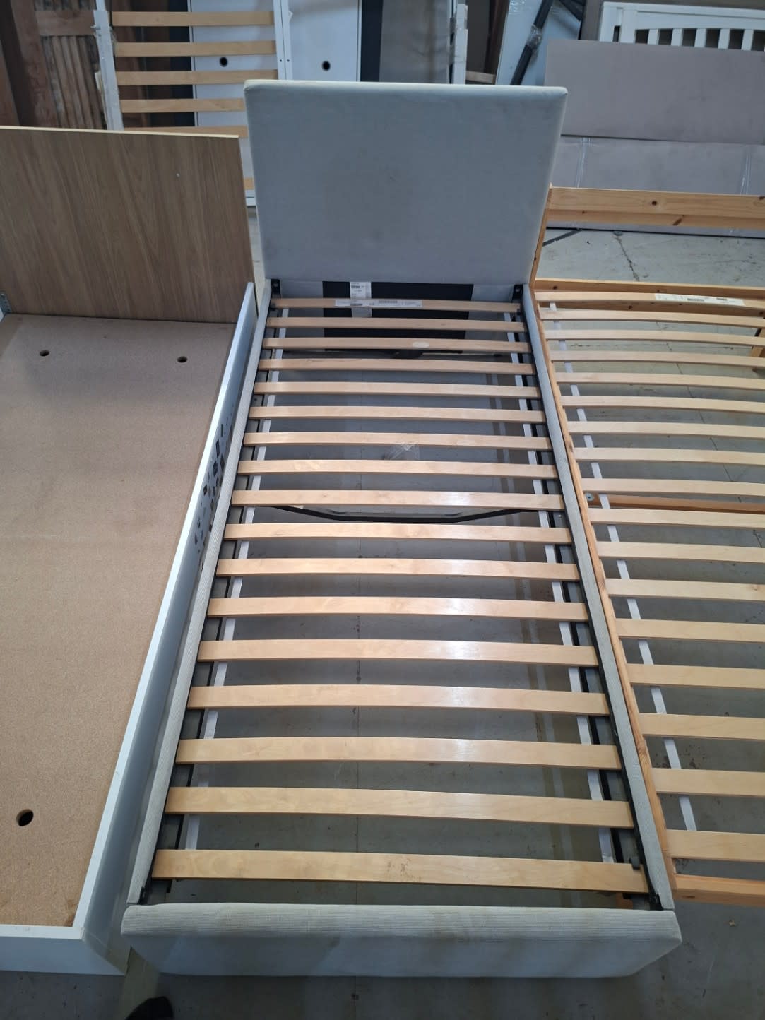 Single Upholstered Bed Frame with Slatted Base 3