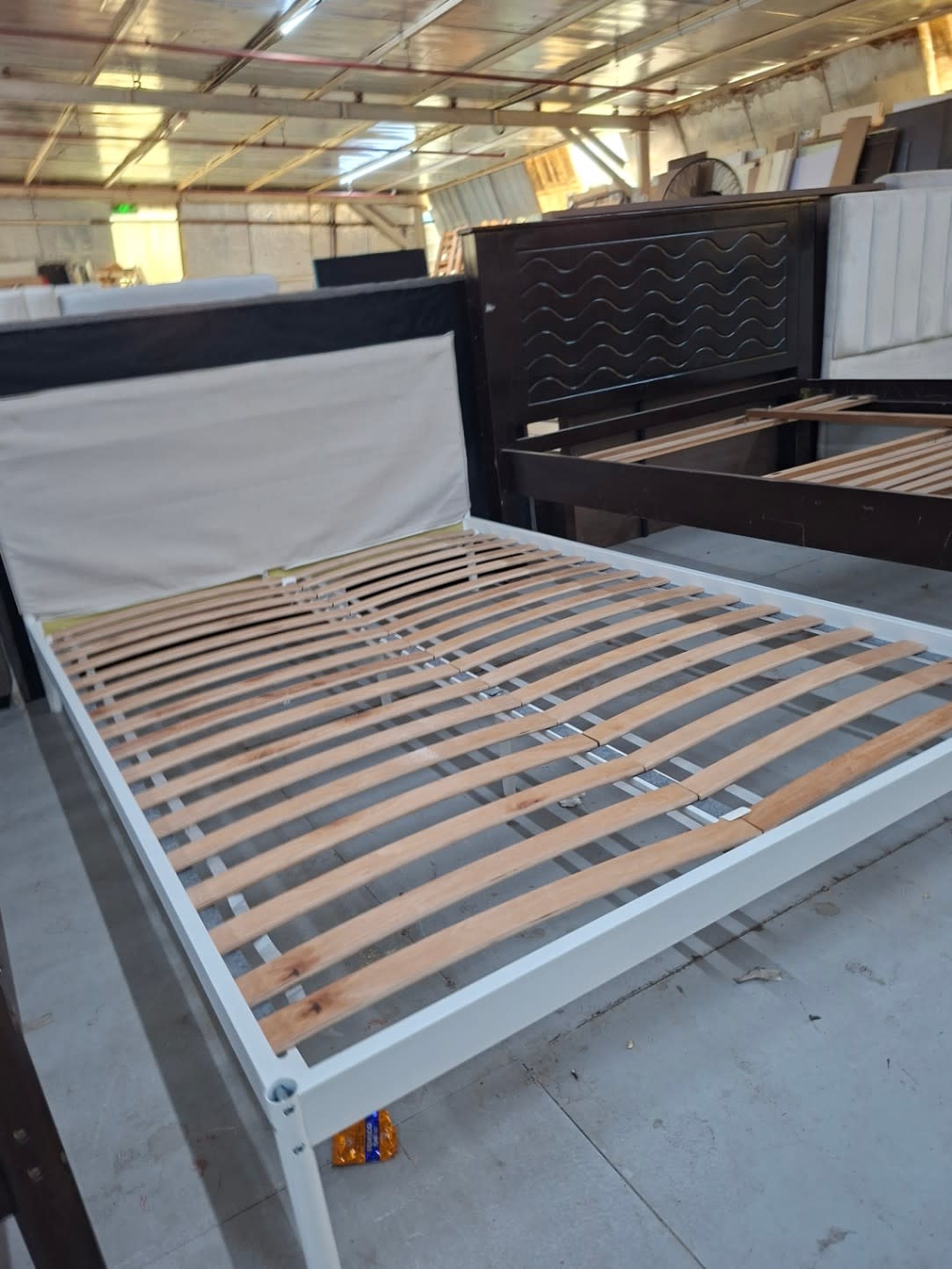 Queen Bed Frame with Upholstered Headboard 2