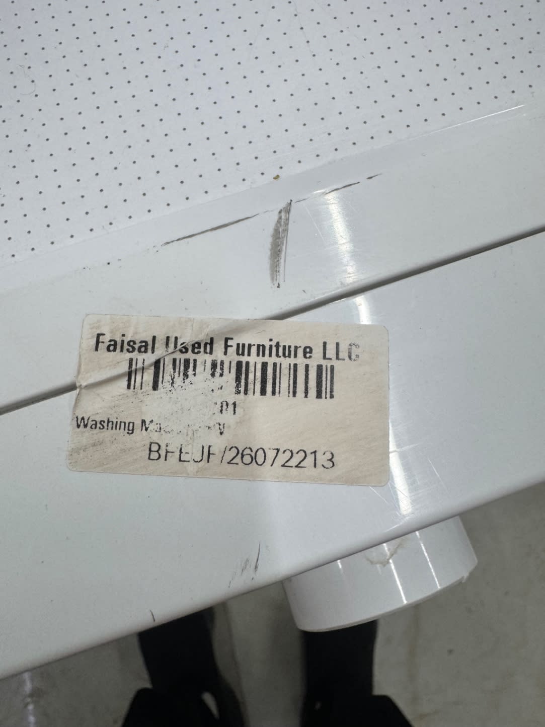 Bufaisal barcode label BFEJF26072213 for used Nikai NWM600FN6 washing machine