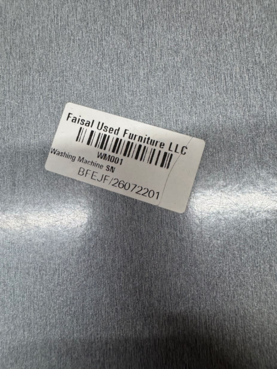 Bufaisal barcode label BFEJF/26072201 for used LG 9kg front-load washing machine