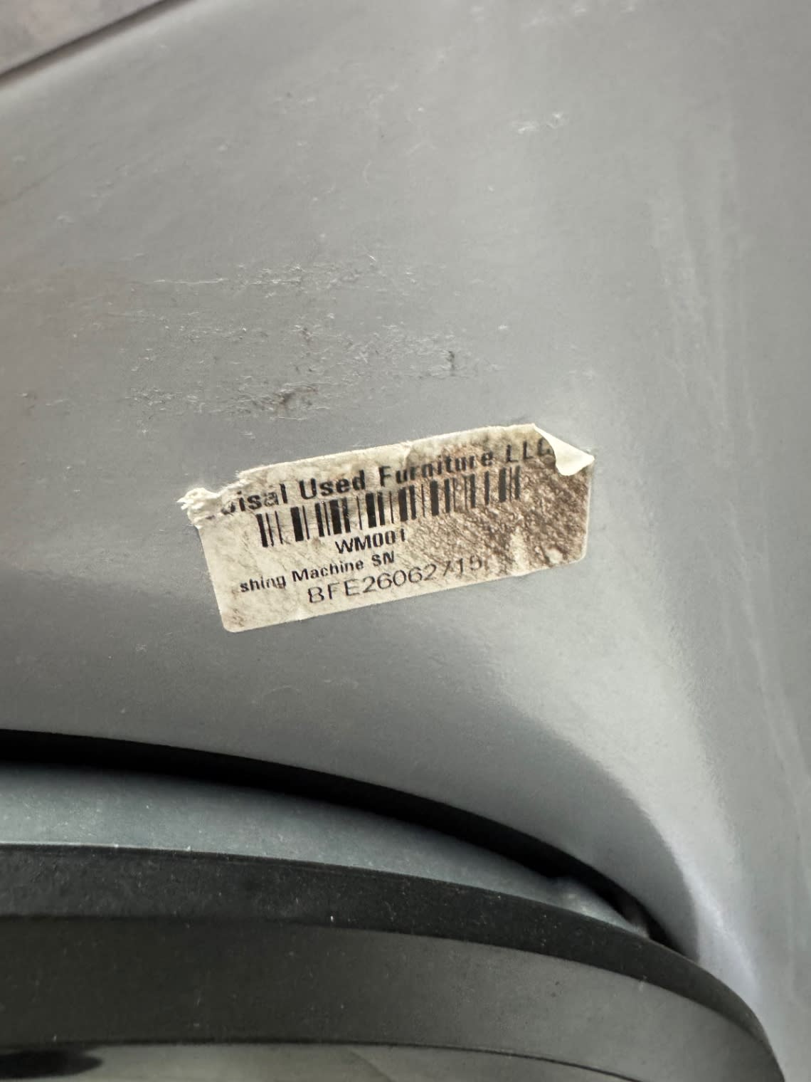 Bufaisal barcode label BFE26062415 for used Kelon 7kg front-load washing machine