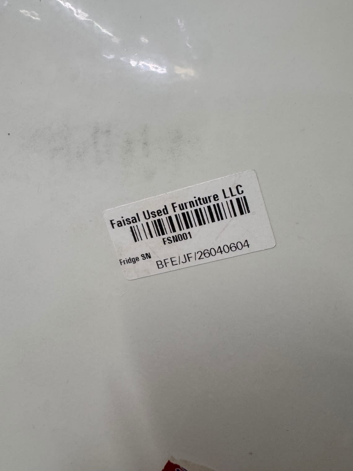 Bufaisal barcode label BFE/JF/26040604 for used Siemens noFrost bottom-freezer refrigerator