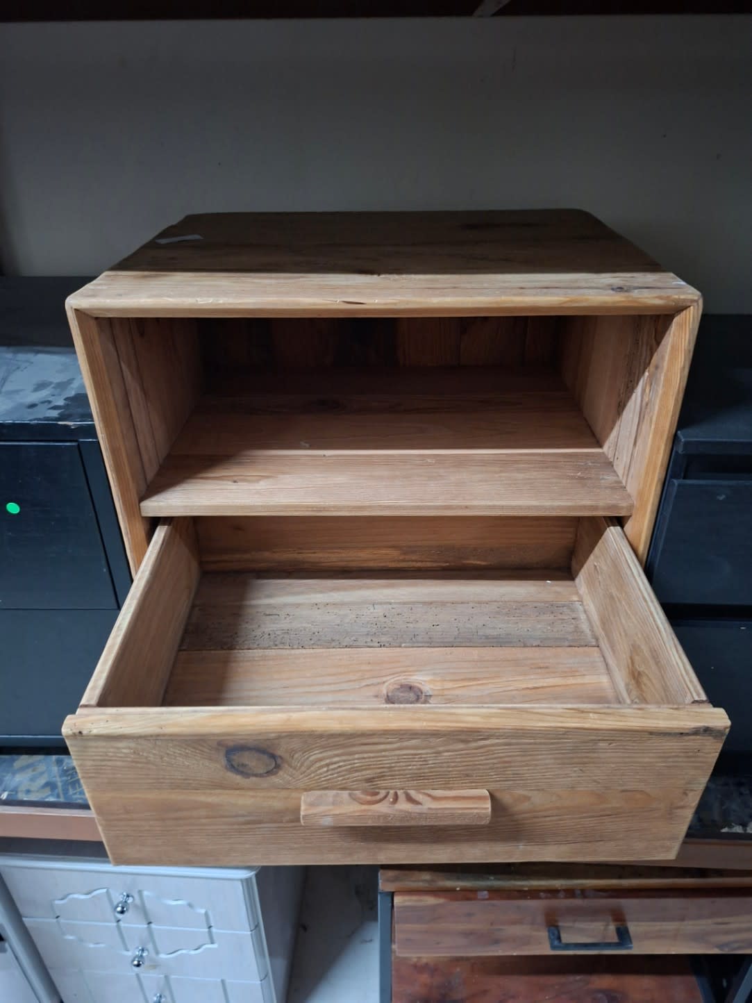 Wooden Bedside Table with Drawer 2