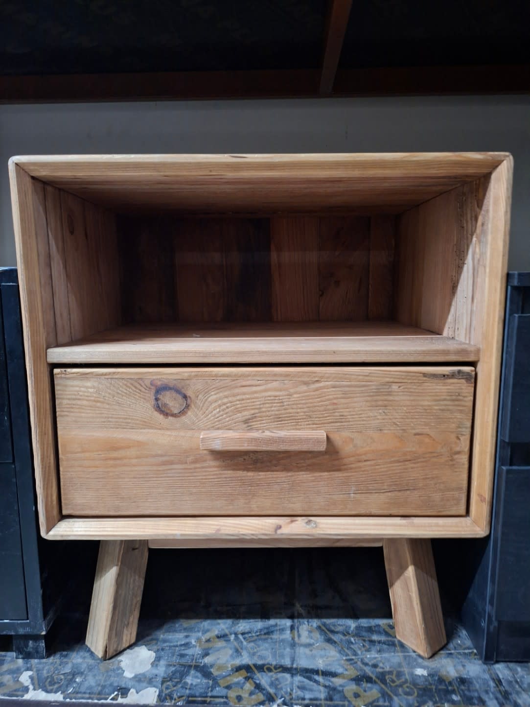 Wooden Bedside Table with Drawer 3
