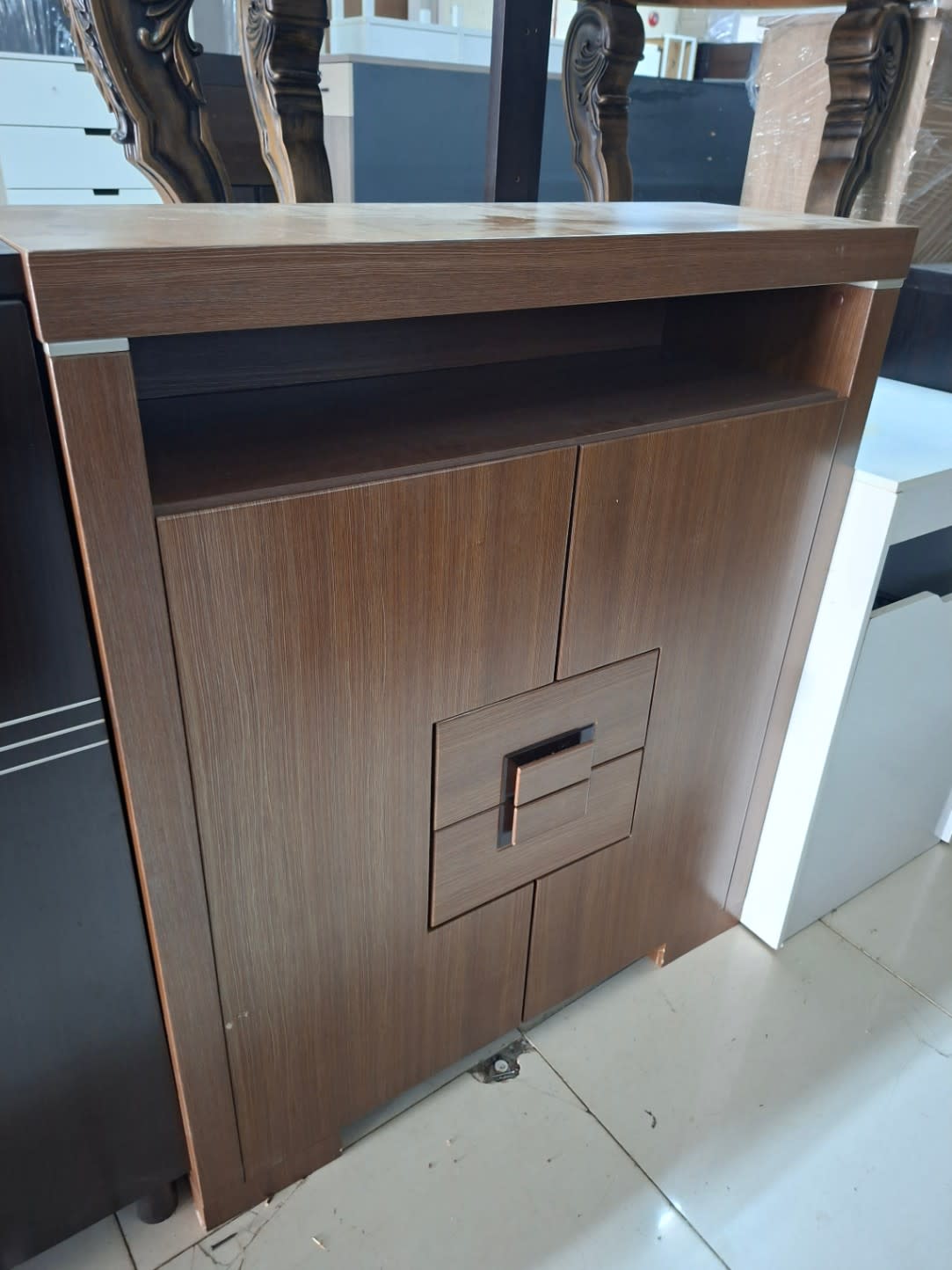 Shoe Cabinet with Drawers and Open Shelf