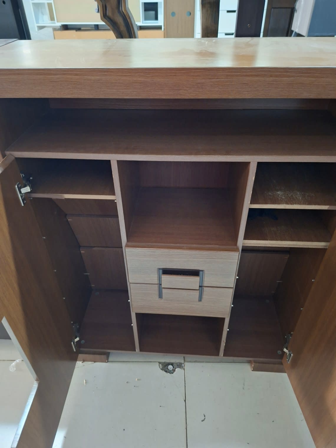 Shoe Cabinet with Drawers and Open Shelf 3
