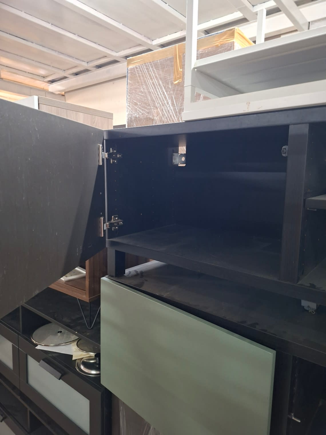 TV Stand with Cabinet and Open Shelves 3