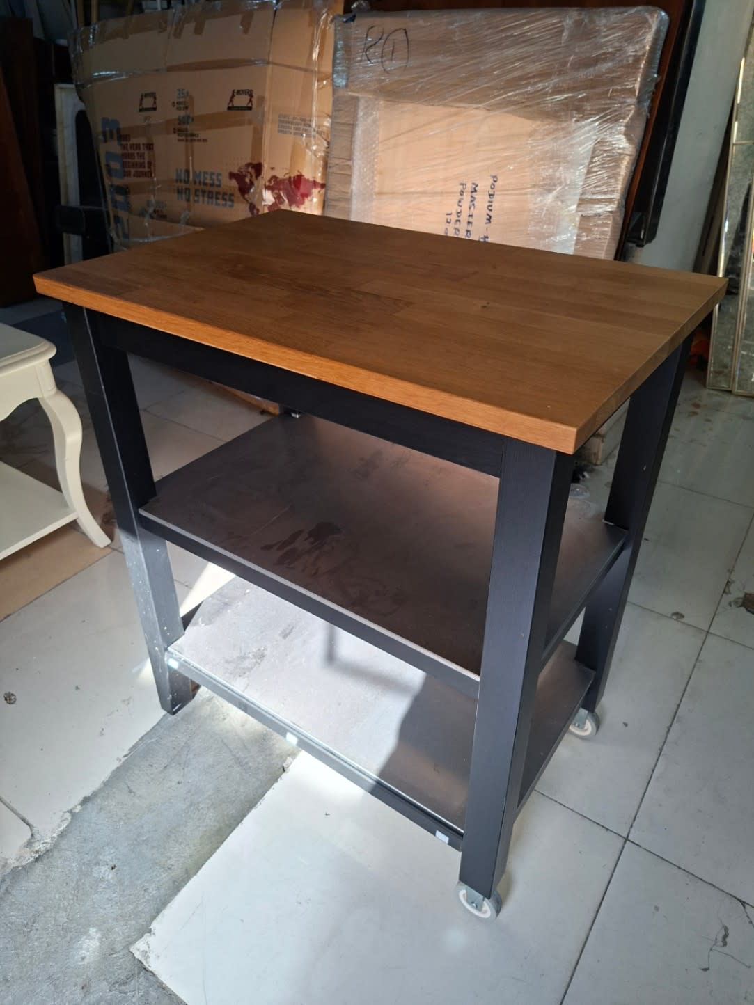 Kitchen Island Trolley with Shelves 2