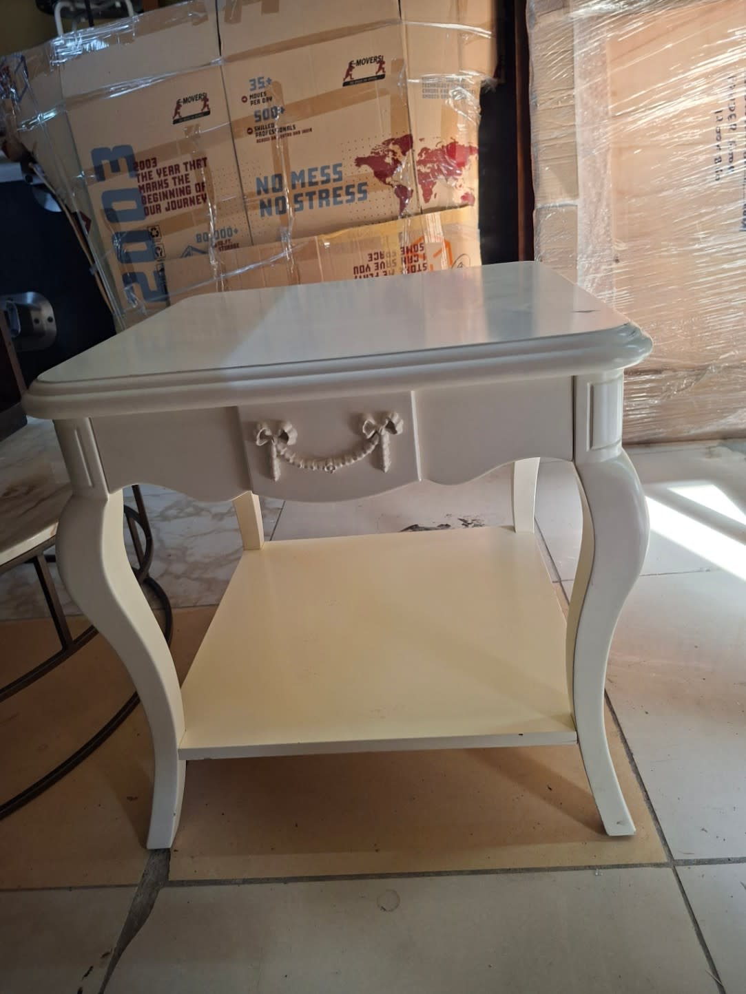 French-Style Side Table with Lower Shelf 3
