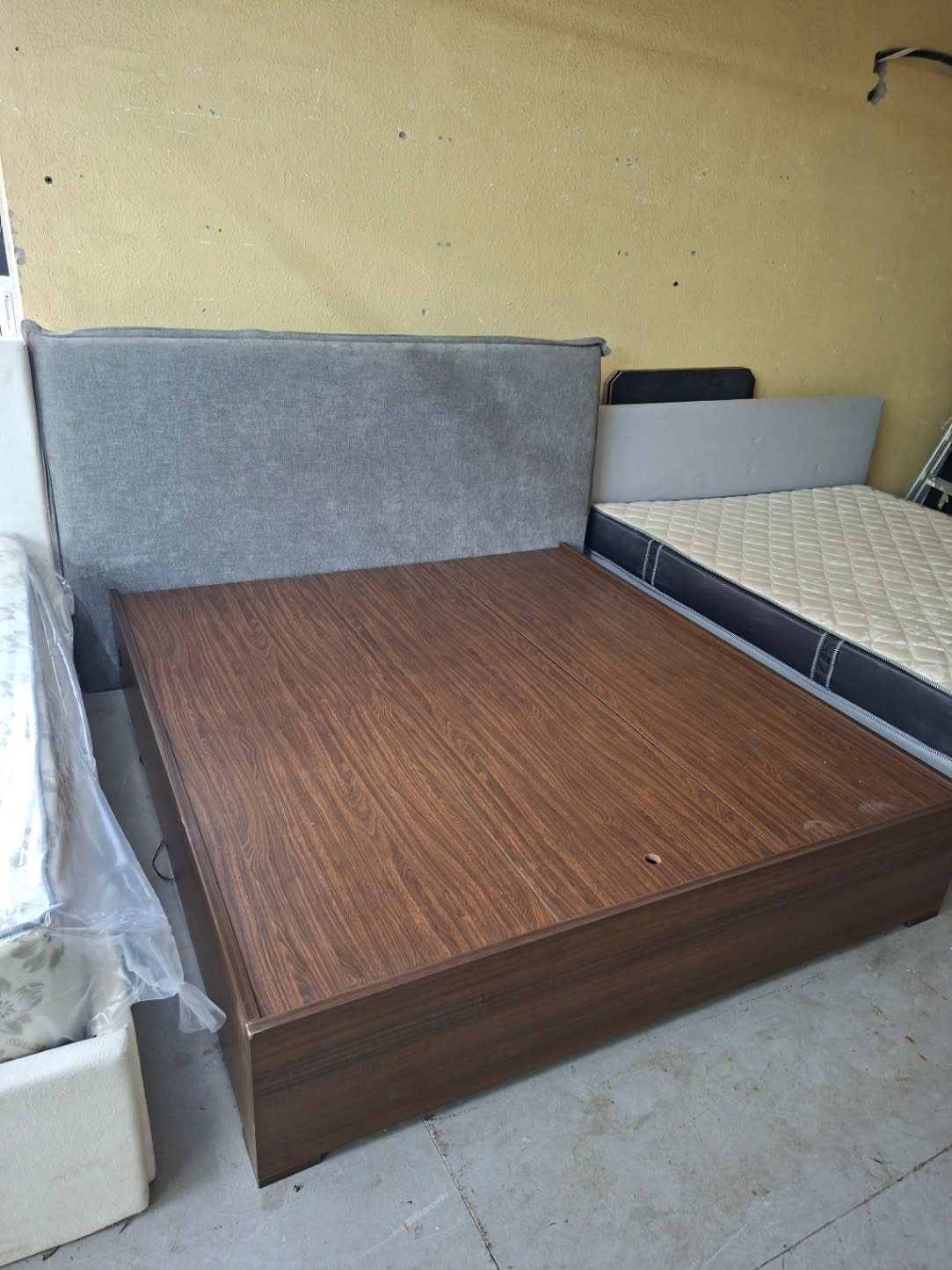 King Bed Frame with Upholstered Headboard 2