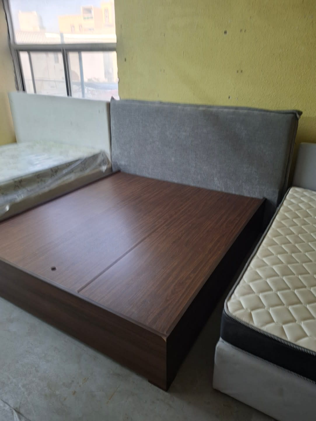 King Bed Frame with Upholstered Headboard 3