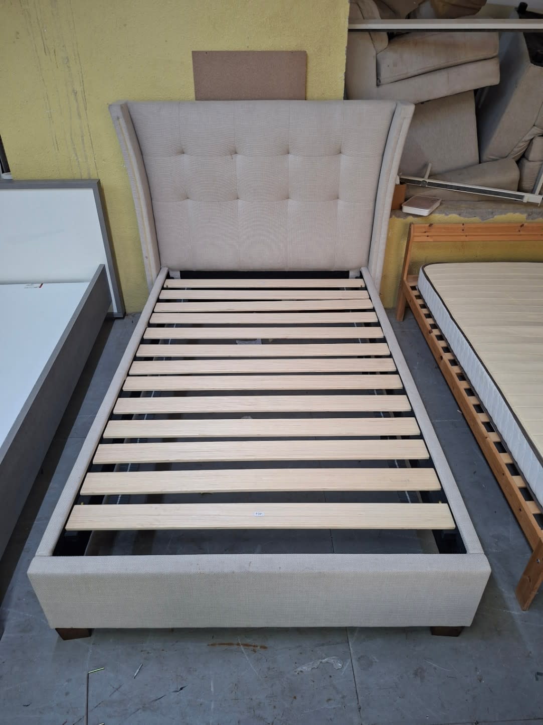 Upholstered Wingback Bed Frame