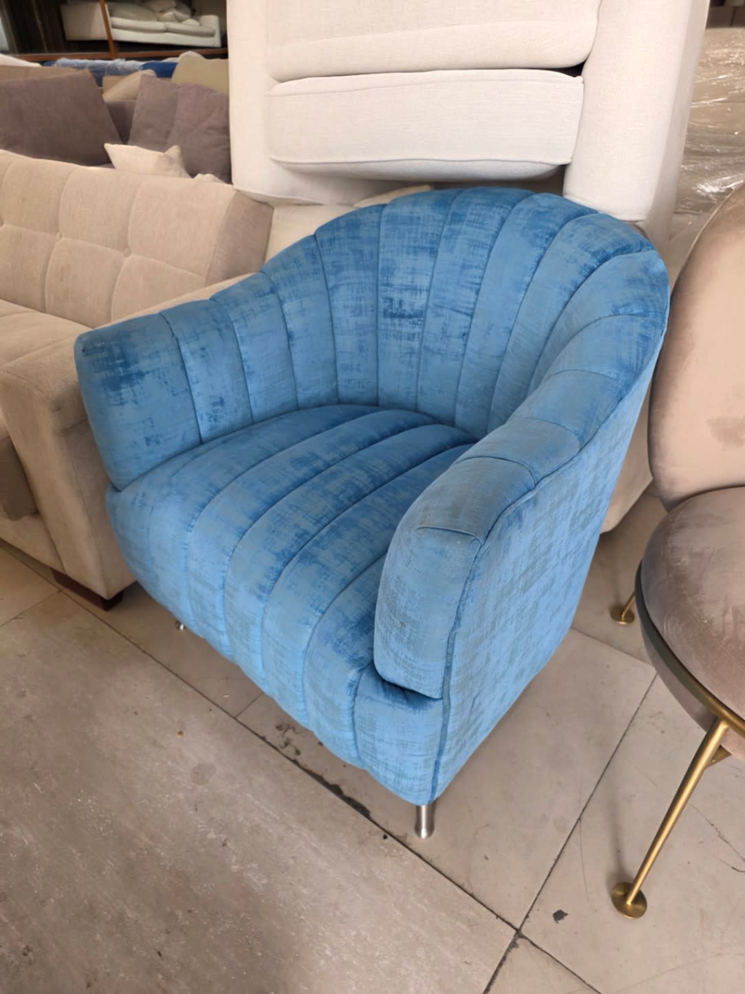 Channel-Tufted Barrel Accent Chair 2