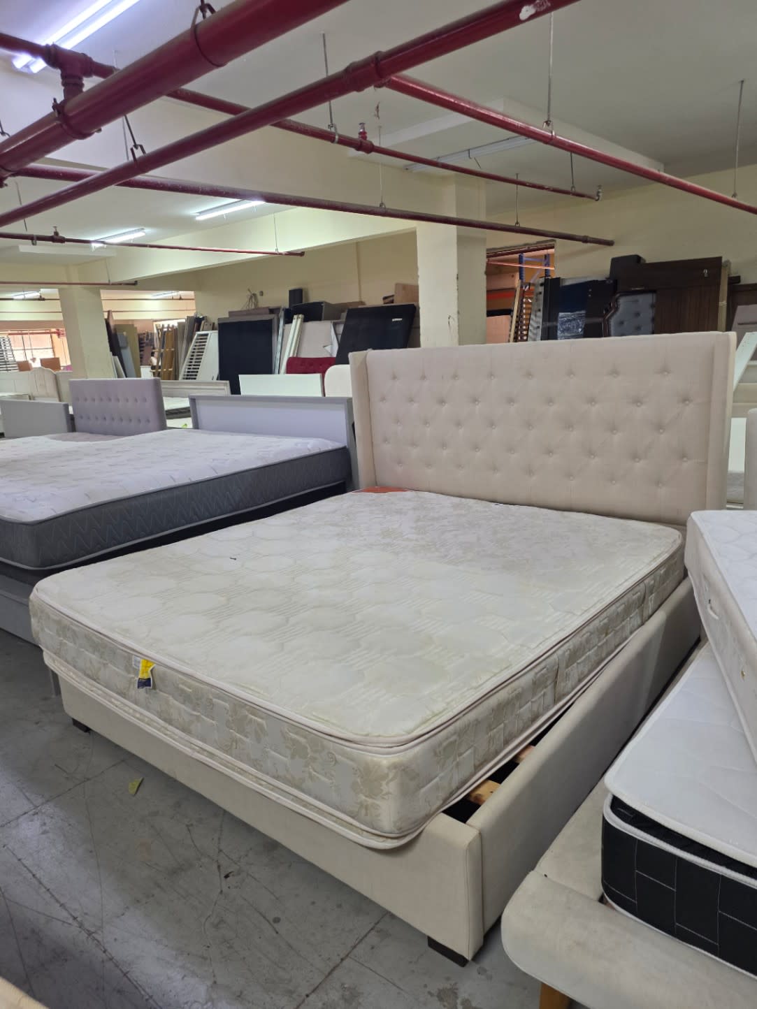 King Bed Frame with Storage and Mattress