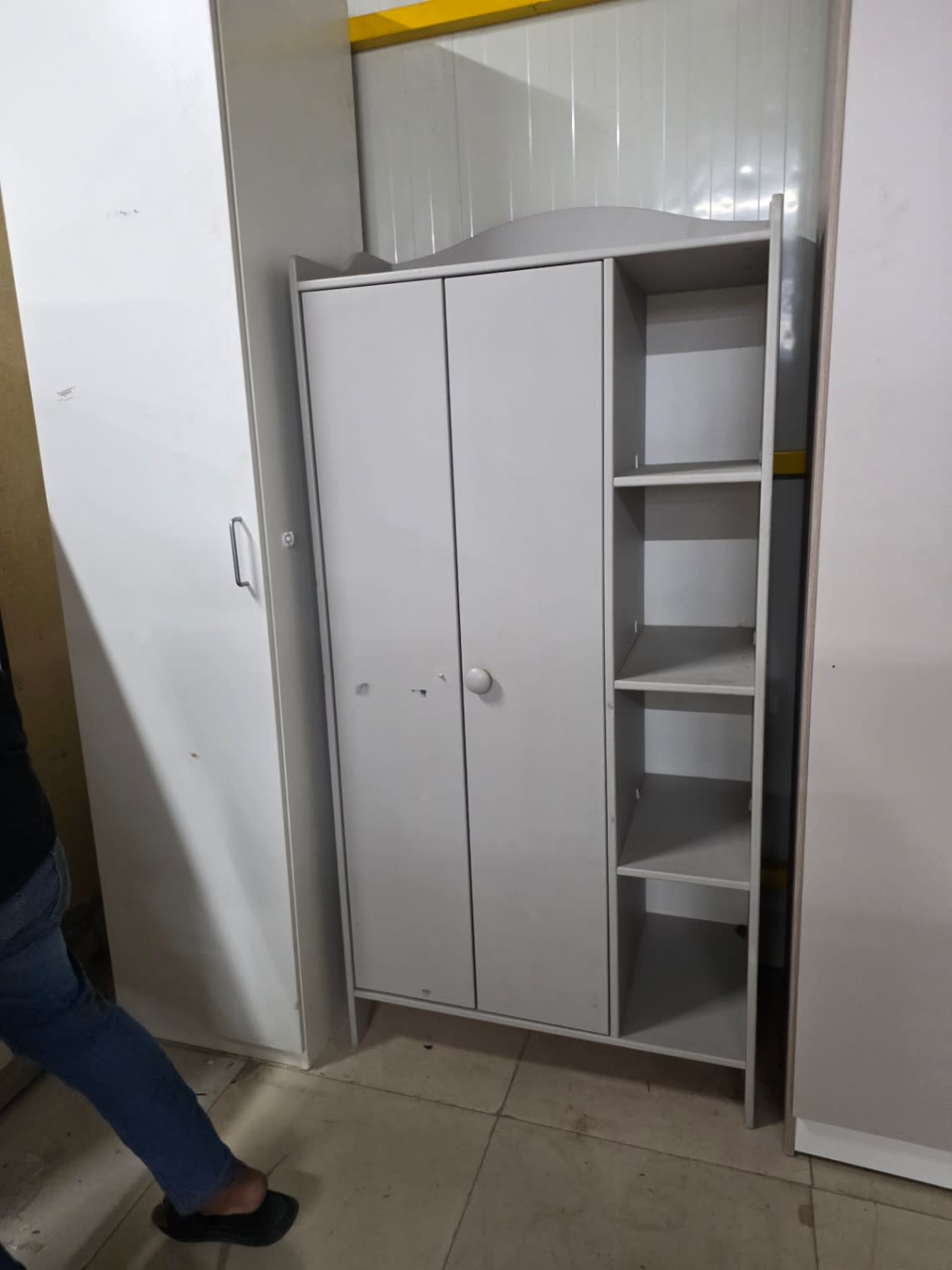 2-Door Wardrobe with Side Shelves