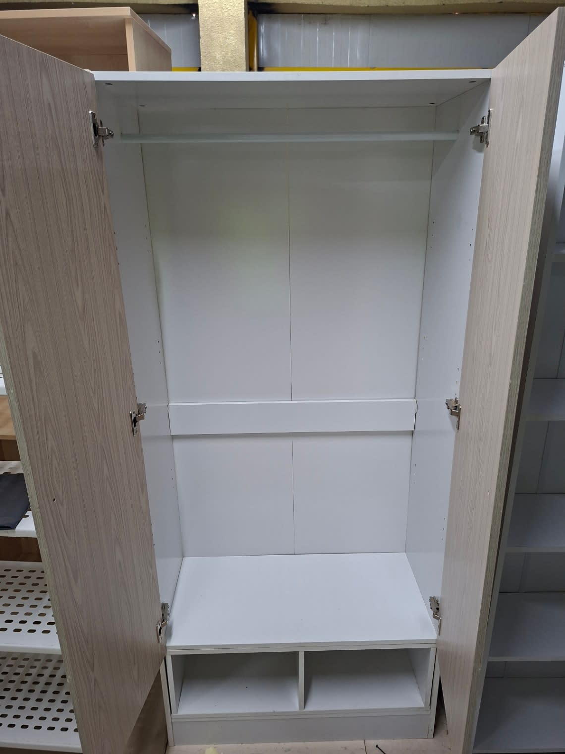 2-Door Wardrobe with Shoe Rack 2