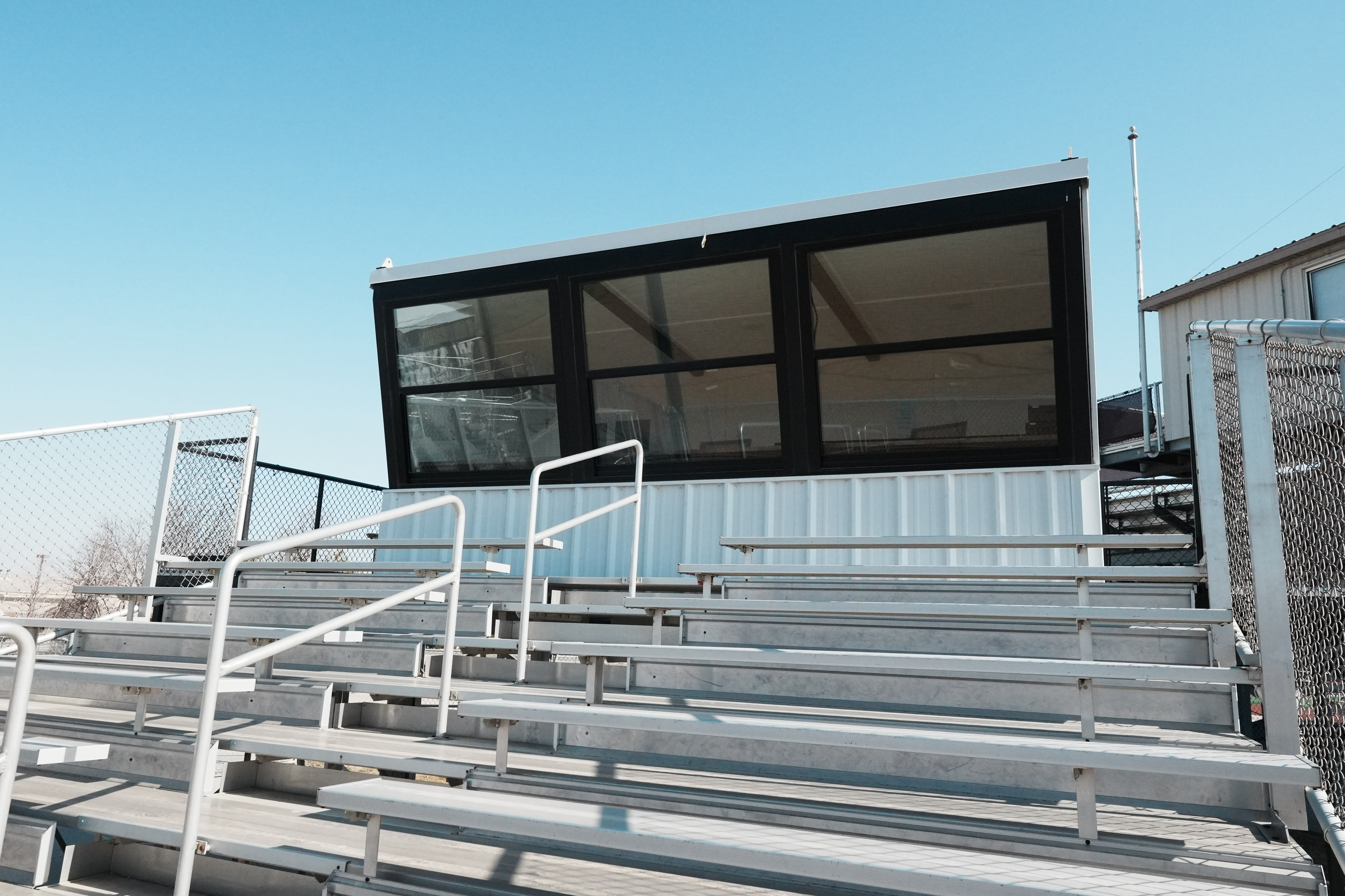 Press box at athletic facility