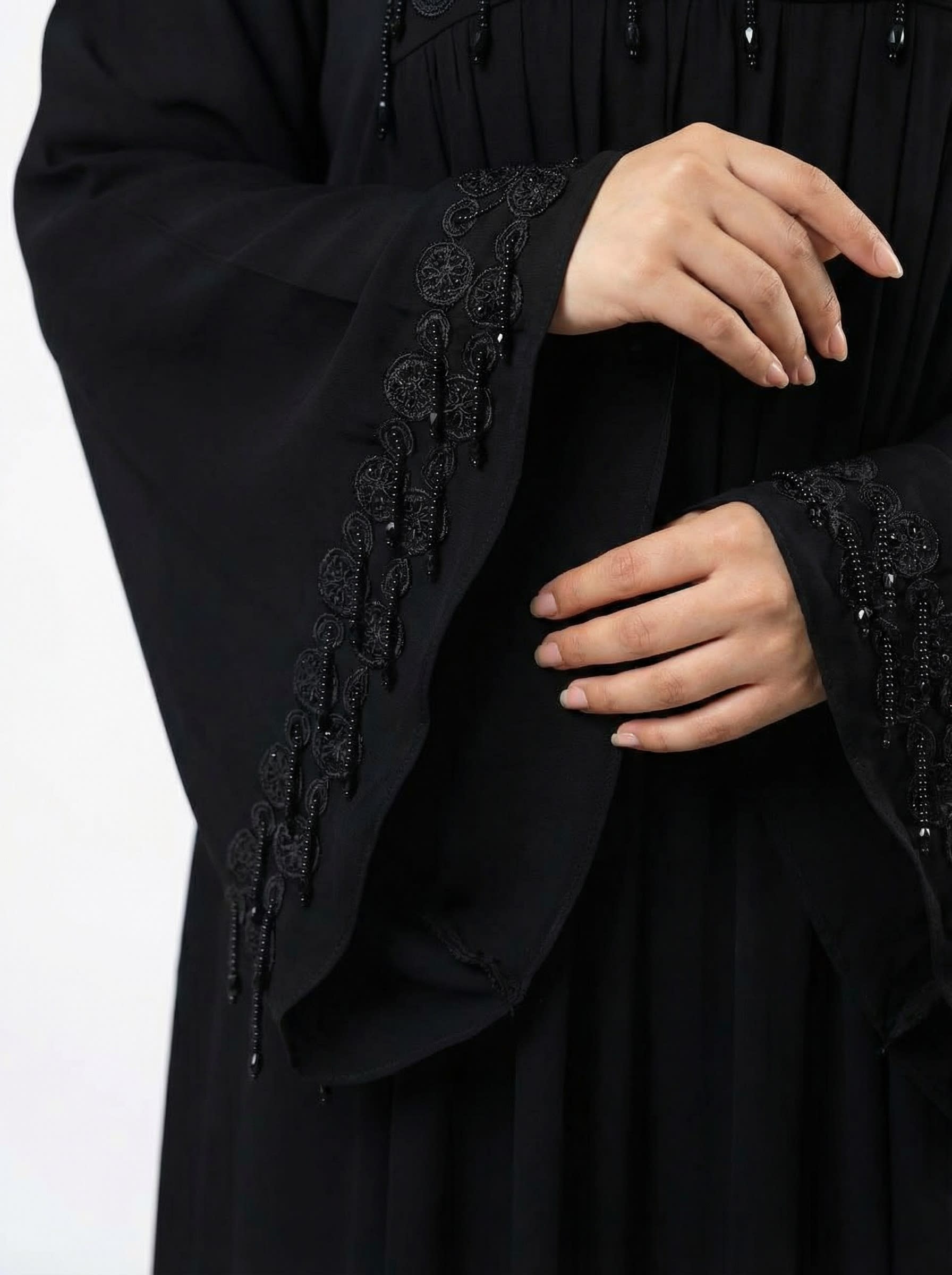 Amara Noir Embroidered Abaya alternative view