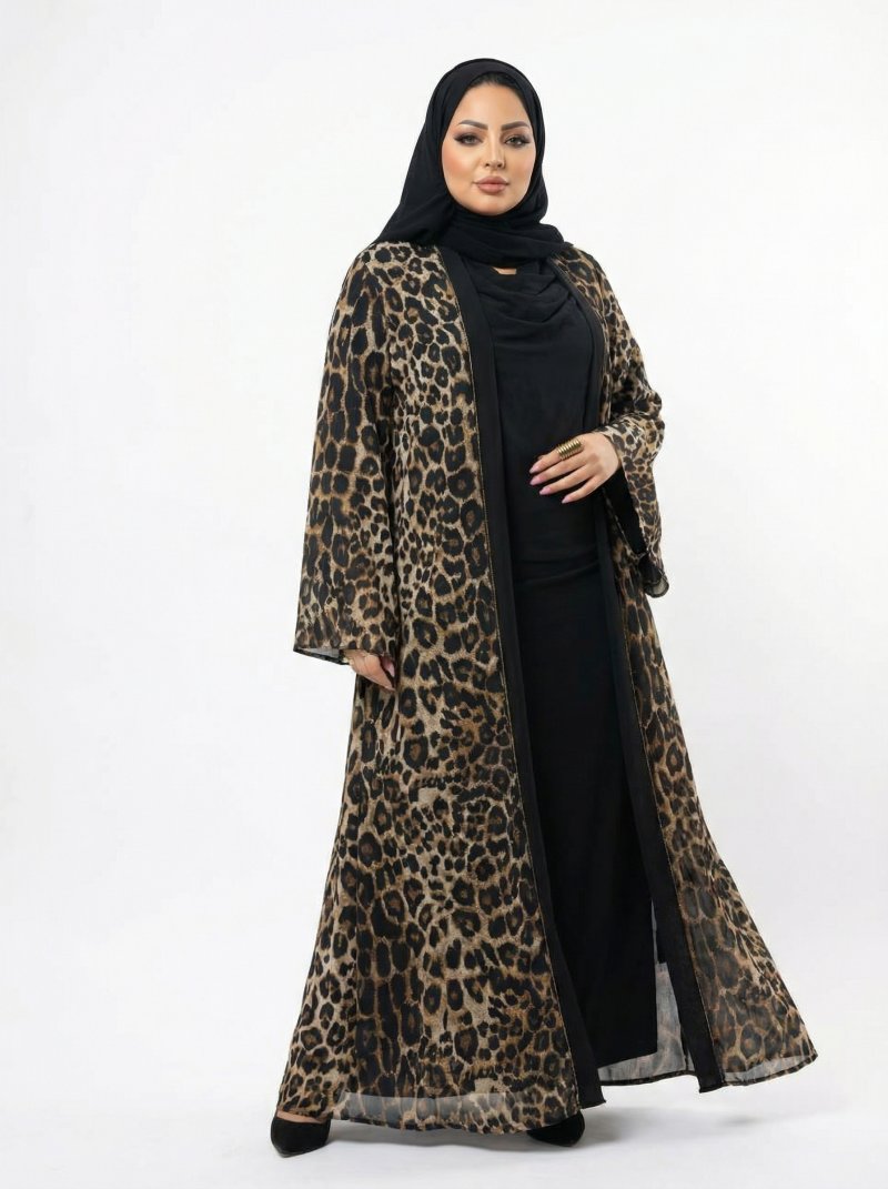 Savara Classic Leopard Abaya