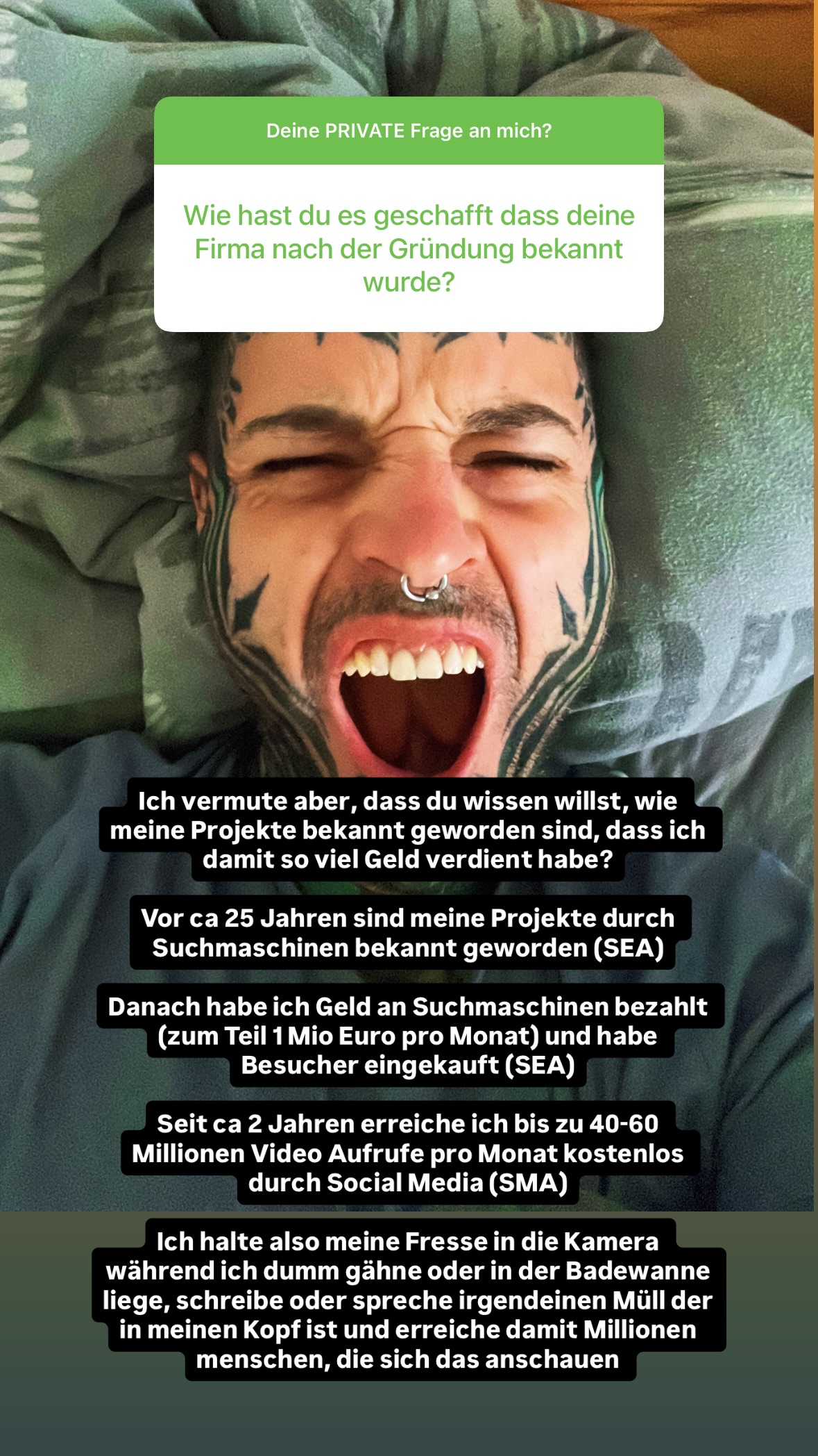 Pascal Wegner Story auf Instagram