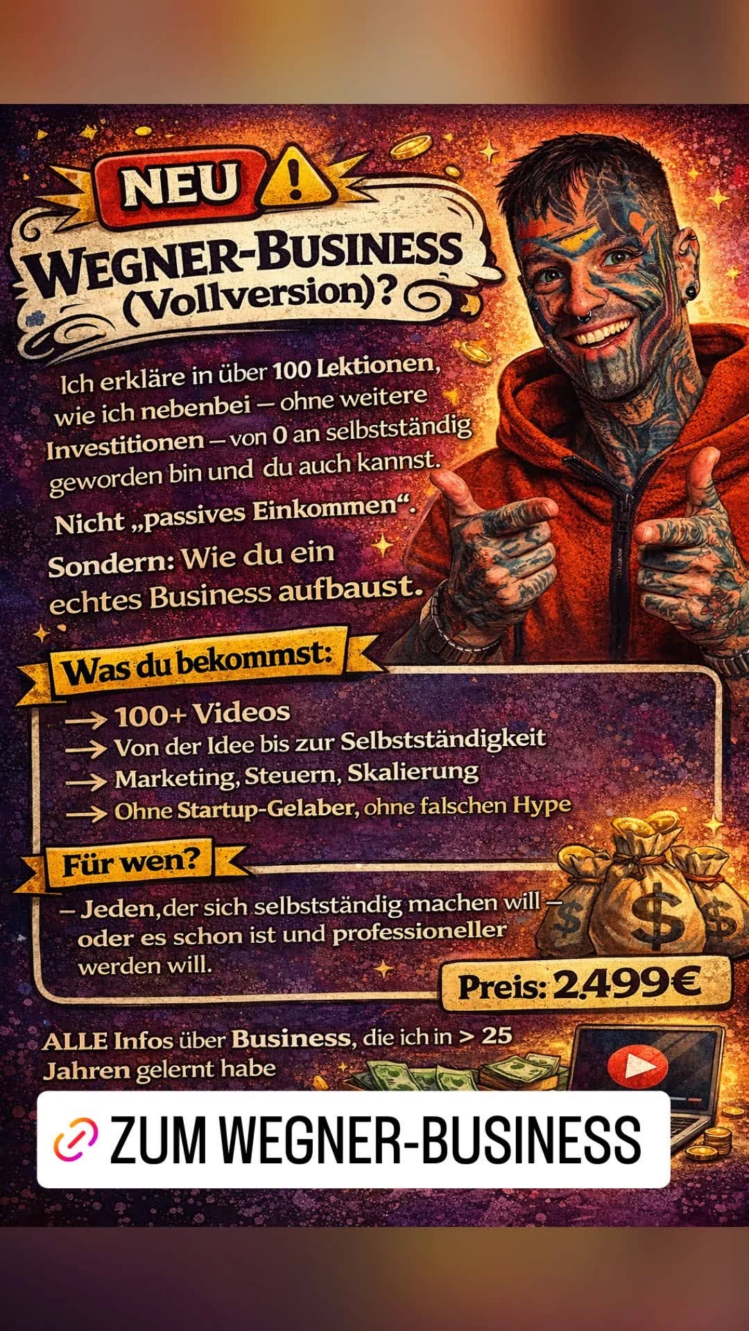 Pascal Wegner Story auf Instagram