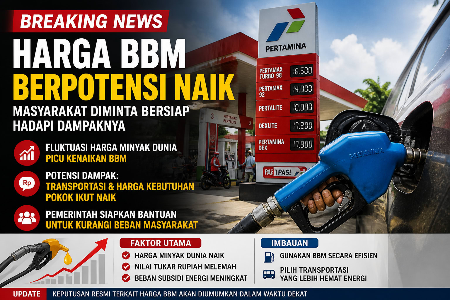 Harga BBM Berpotensi Naik, Masyarakat Diminta Bersiap Hadapi Dampaknya
