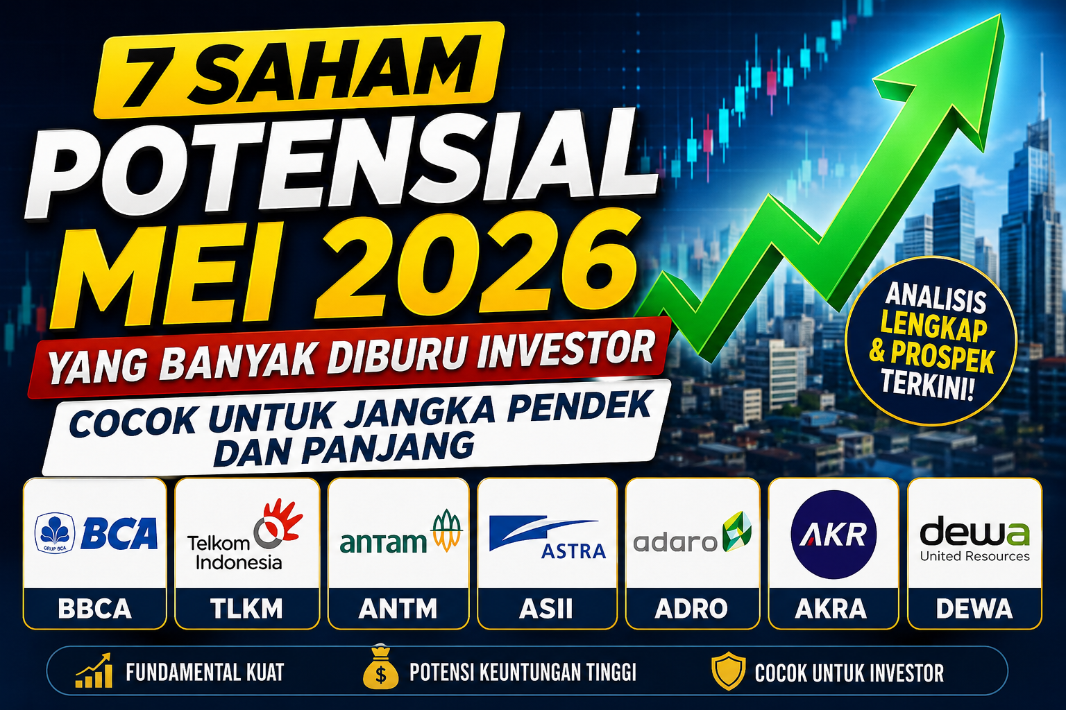 7 Saham Potensial Mei 2026 yang Banyak Diburu Investor, Cocok untuk Jangka Pendek dan Panjang