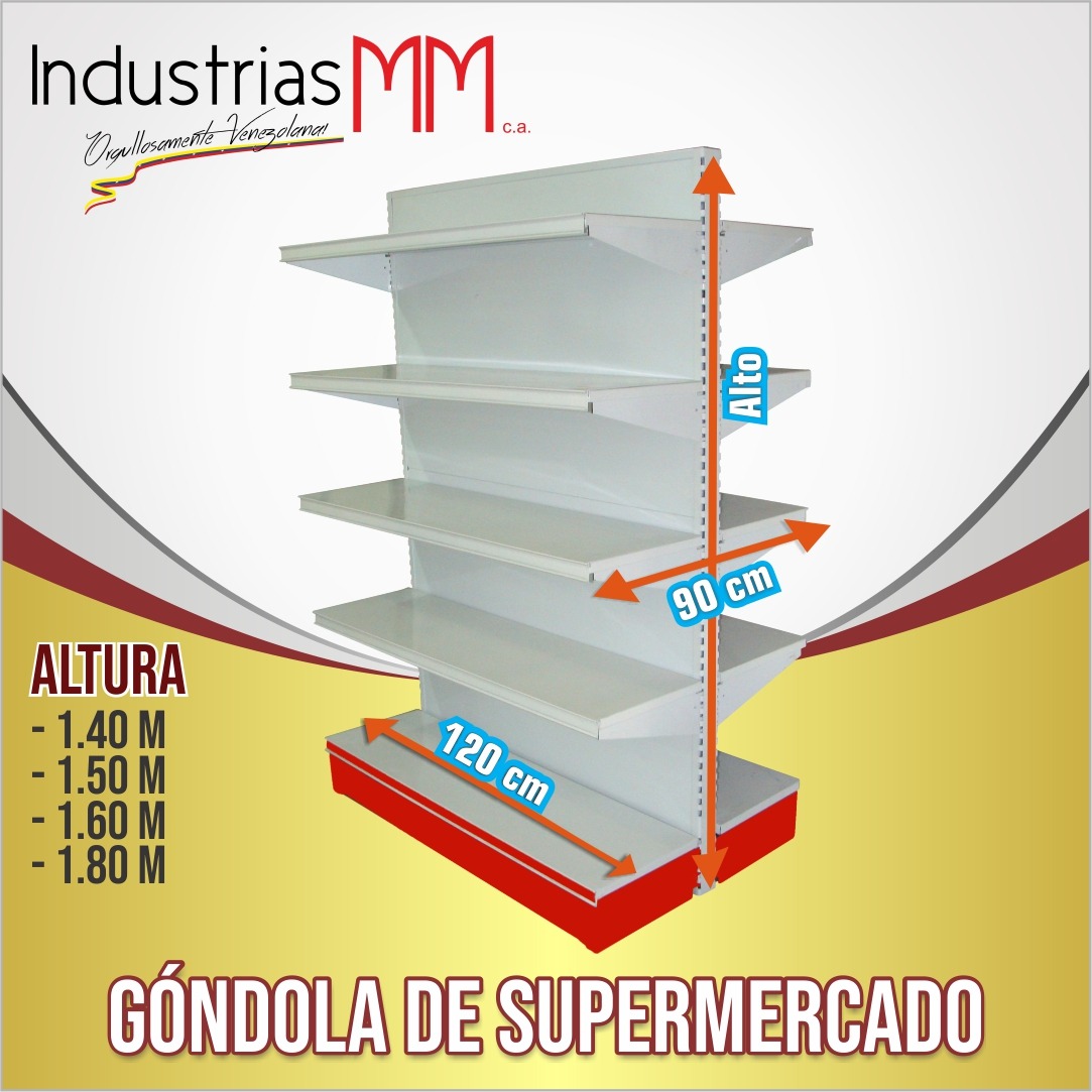 Góndola de supermercado metálica