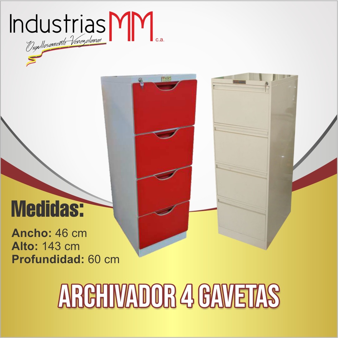 Archivador 2 gavetas frente en fórmica
