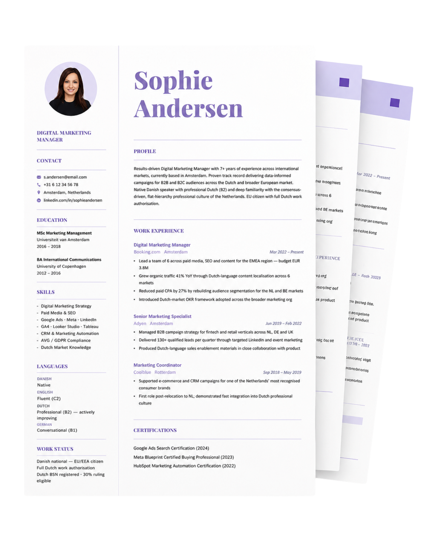 Editable CV Template Bundle for Dutch job market - ATS friendly Canva templates