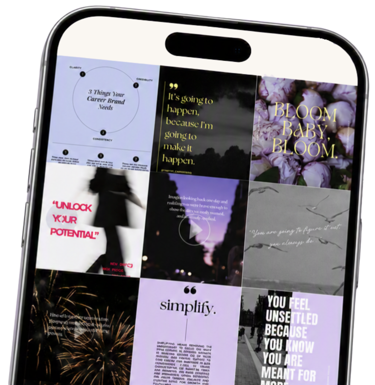 Social media content on phone