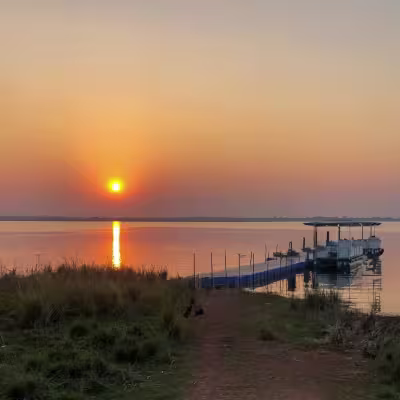 Sunset view over the Irai lake at Tadoba National Park
