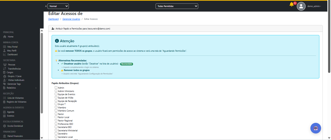 Como configurar perfis e permissoes da equipe sem bloquear a operacao