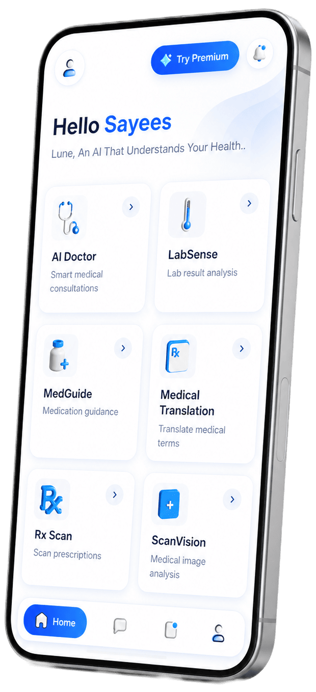 Lune app UI