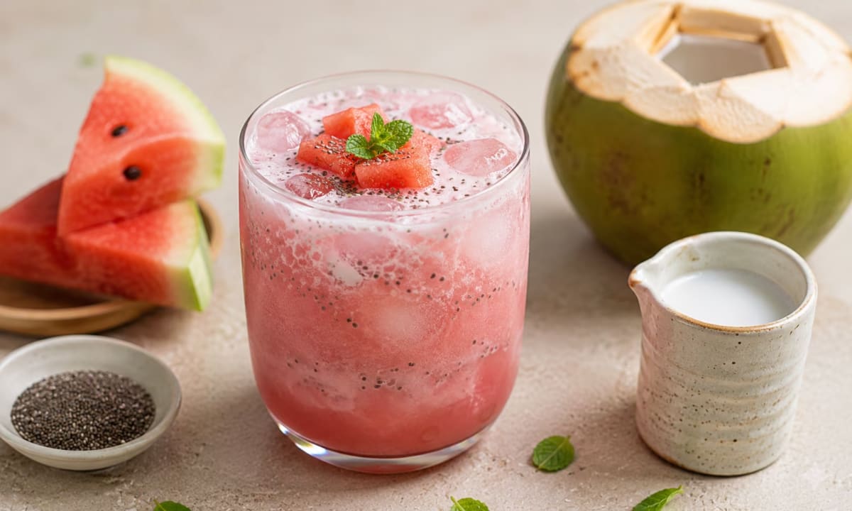 Coconut - Watermelon cooler — fresh cold pressed drinks from iBites