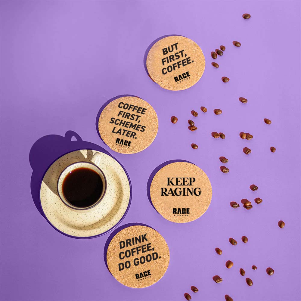 Rage Coffee - Set of 4 Coffee Coasters product image