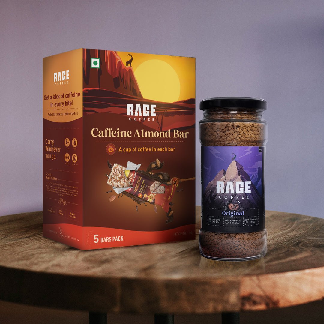 Rage Coffee - Daily Dose of Coffee Combo (Coffee Jar and Snack Bars Pack) product image