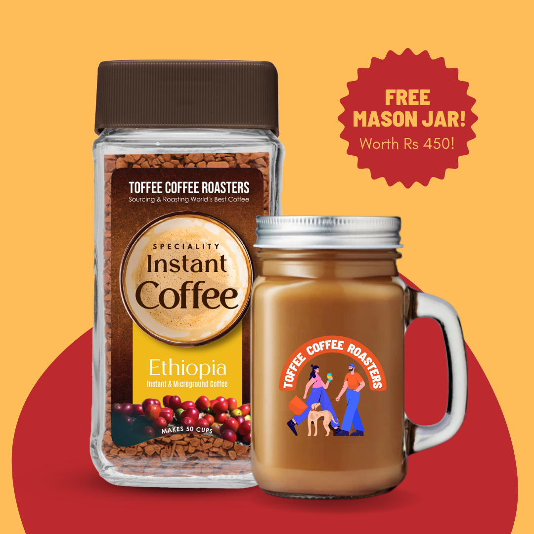 Product image for Toffee Coffee Roasters - Ethiopia Speciality Instant Coffee | Free Mason Jar