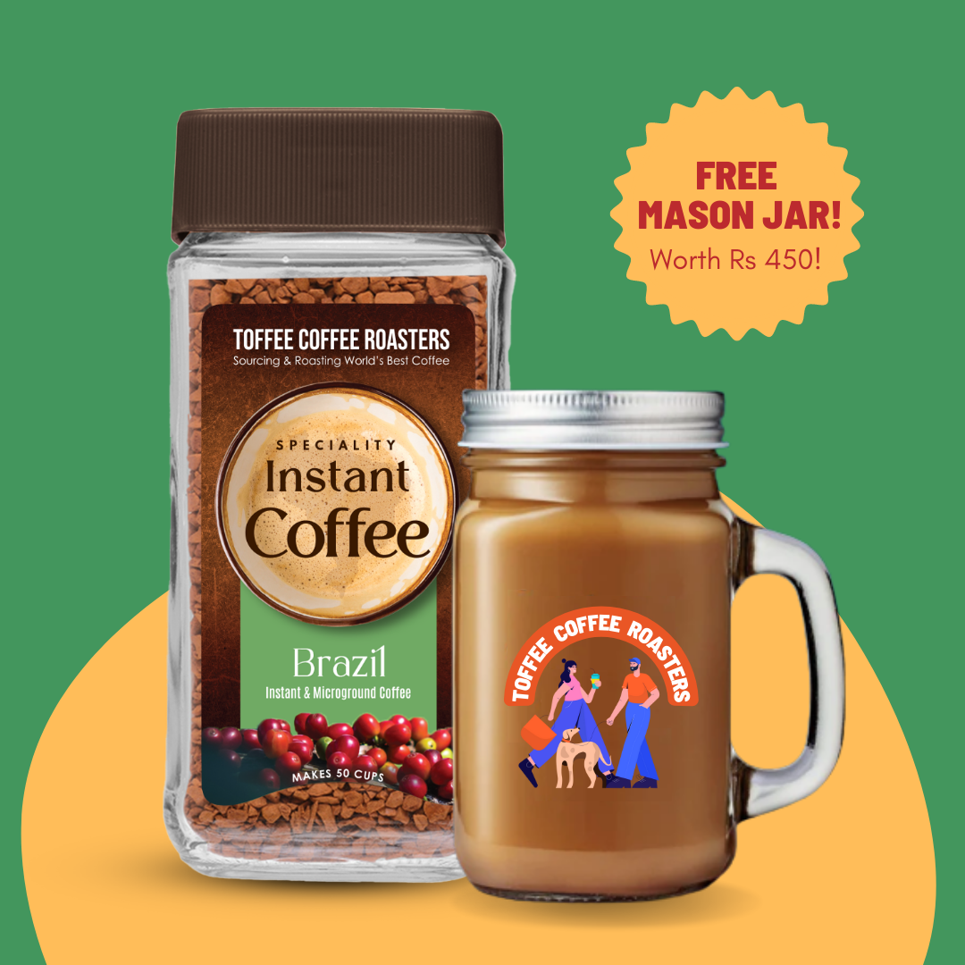 Product image for Toffee Coffee Roasters - Brazil Speciality Instant Coffee | Free Mason Jar