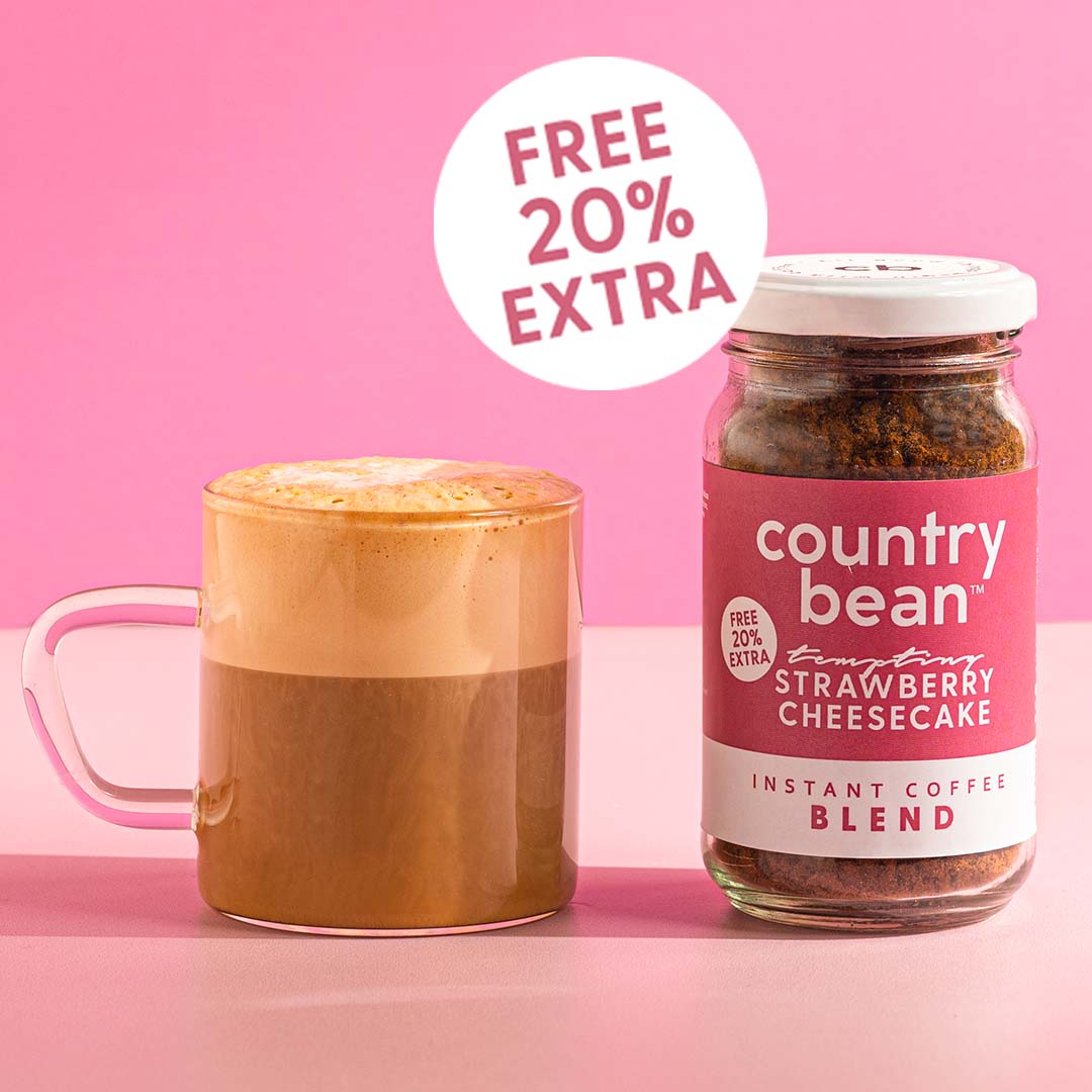 Country Bean - Strawberry Cheesecake Instant Coffee Blend 50g + 10g Free product image