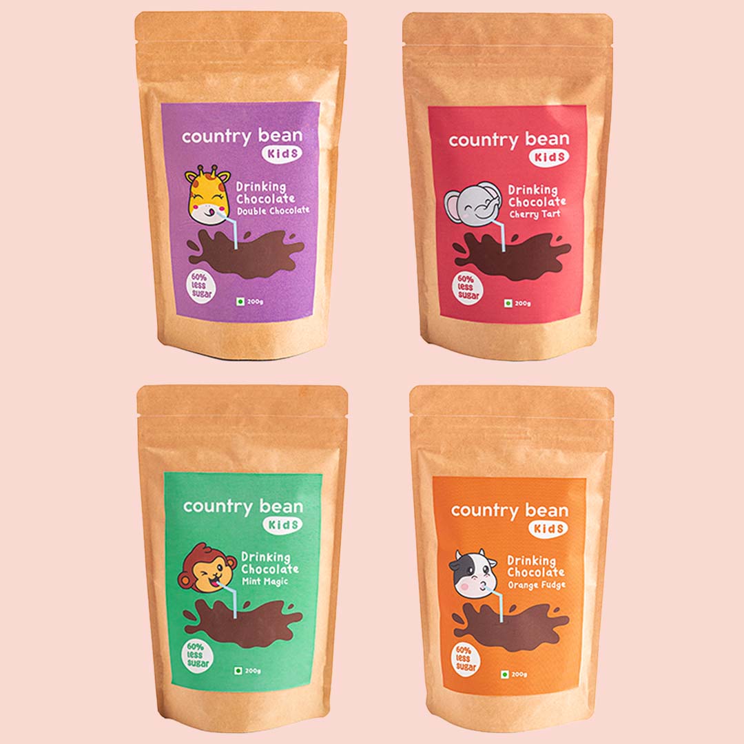 Country Bean - Assorted Pack of 4 - Kids Drinking Chocolate product image