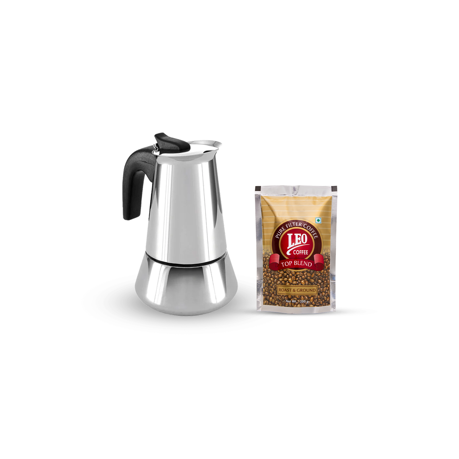 Leo Coffee India - 4 Cup percolator Combo product image