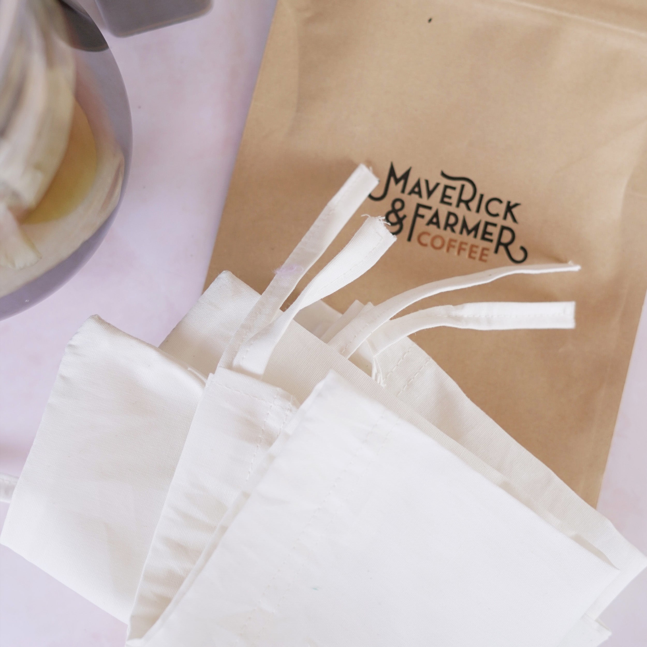 Maverick & Farmer - Cold Brew Bags Pack of 2 - Eco-friendly, cotton product image