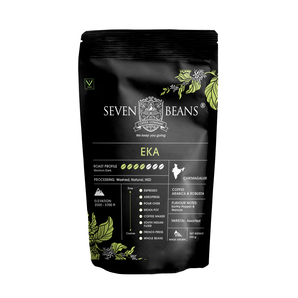 Seven Beans Coffee Company - "Eka" Medium Dark Roast, Single Origin, Gourmet Indian Coffee product image