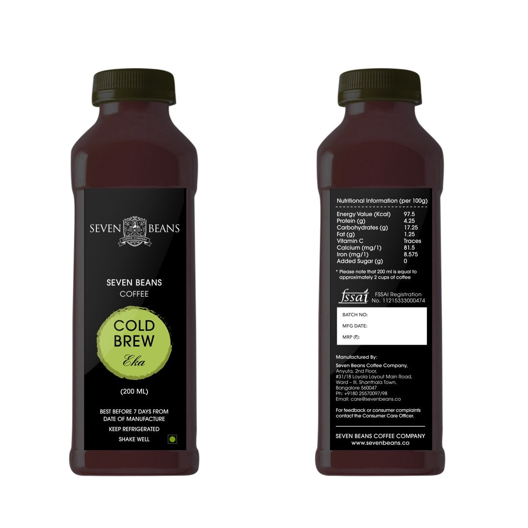 Seven Beans Coffee Company - Eka - Cold Brew (Currently delivering within Bangalore only) product image