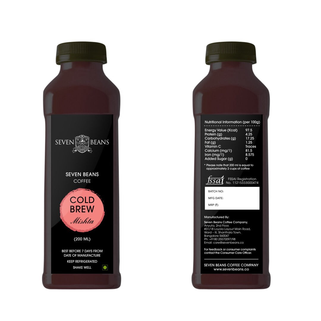 Seven Beans Coffee Company - Mishta - Cold Brew (Currently delivering within Bangalore only) product image