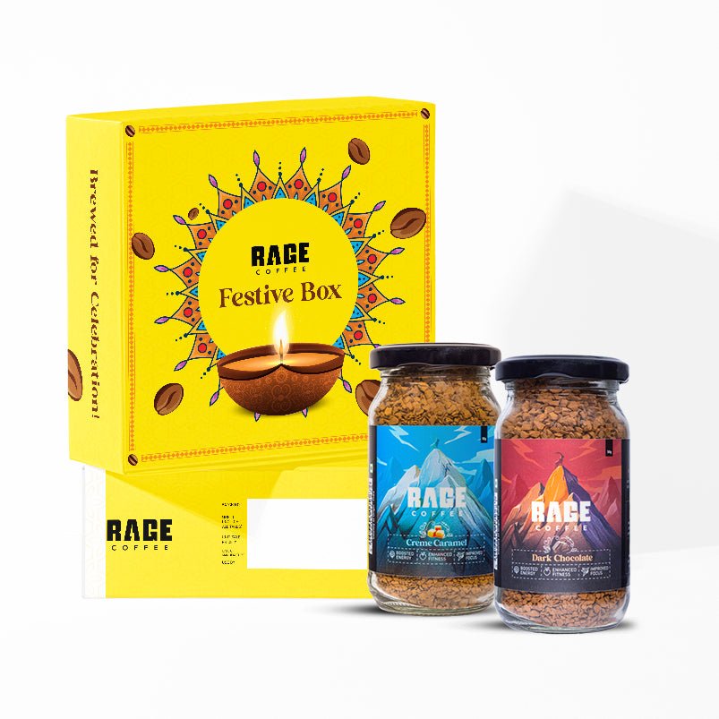 Rage Coffee - Festive Box (Silk Blend Creamy Hazelnut & Belgian Chocolate 50 GMs Each) product image