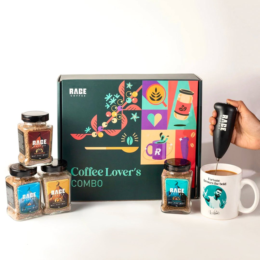 Rage Coffee - Coffee Lover's Combo (4 Coffee Jars, Frother and Mug) product image