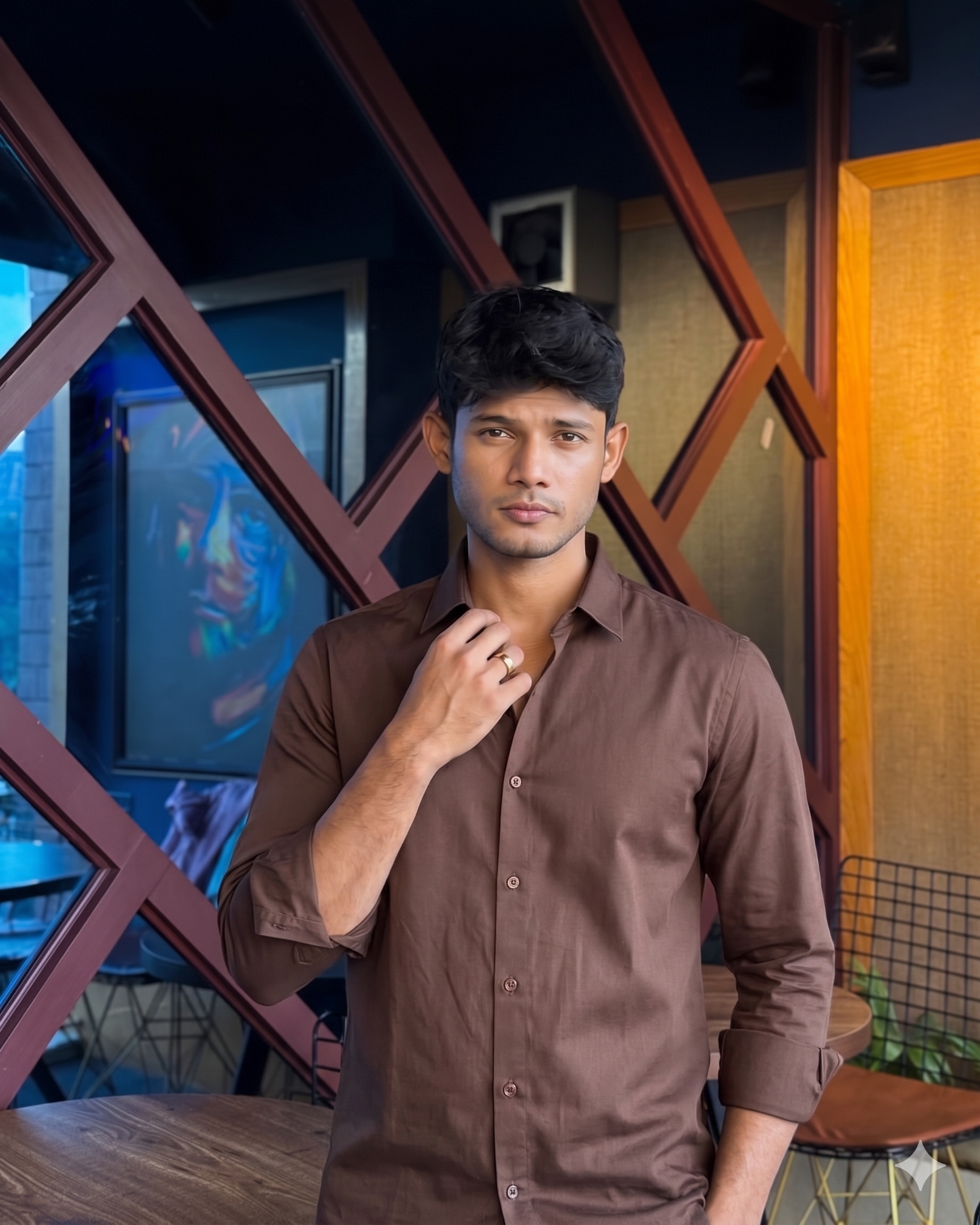 Premium cotton Brown shirt