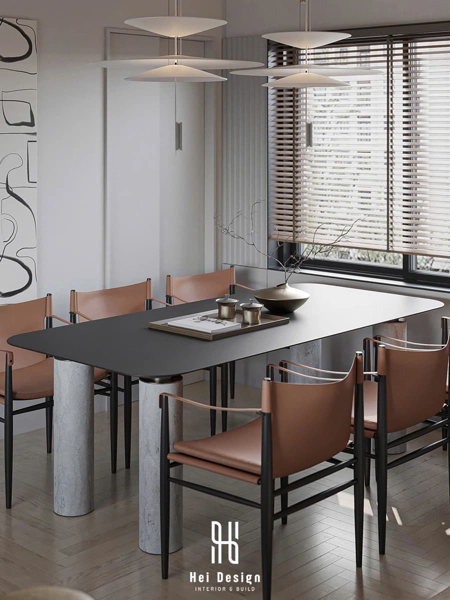 Thiết kế bếp và bàn ăn nhà phố Bình Tân phong cách Minimal với hệ tủ phẳng và bố cục gọn gàng